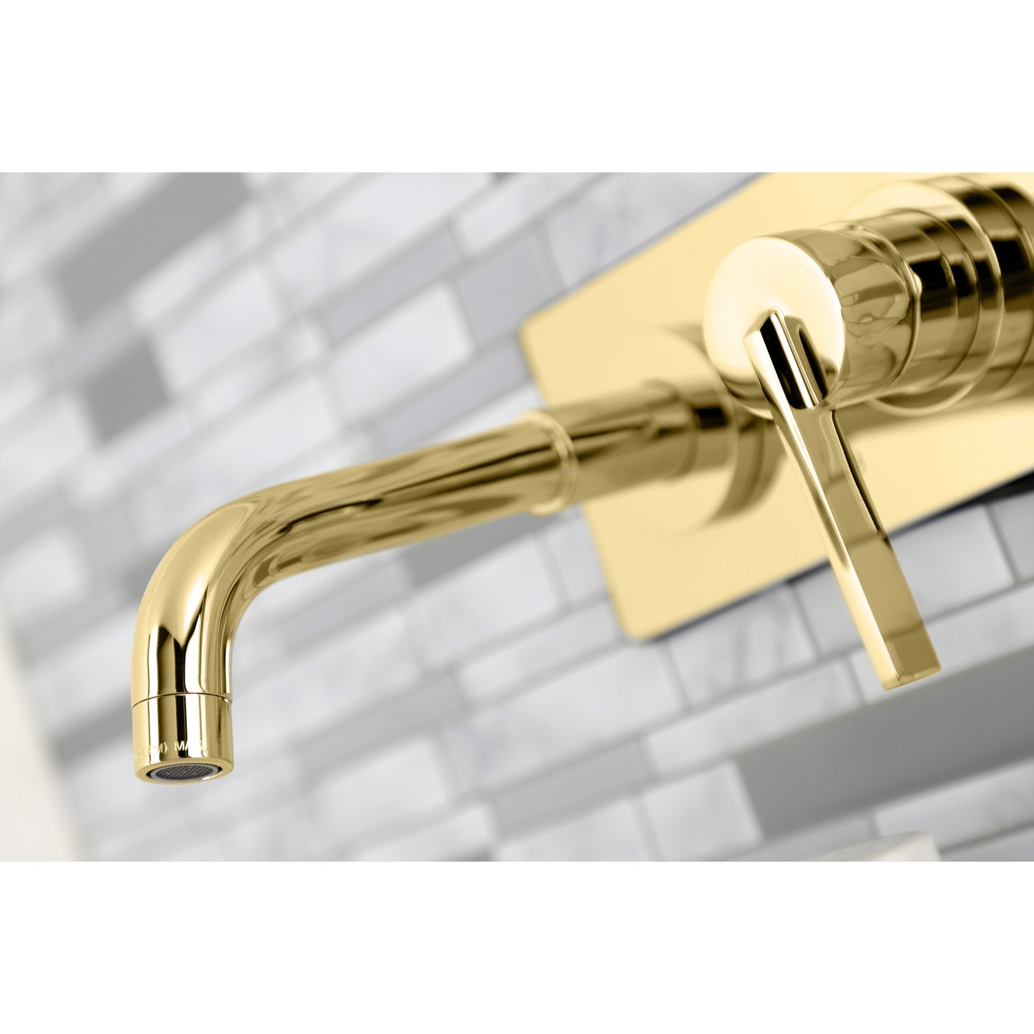 Kingston Sona KS8112CTL - Continental Single-Handle 2-Hole Wall Mount Bathroom Faucet, Polished Brass — thumbnail 3